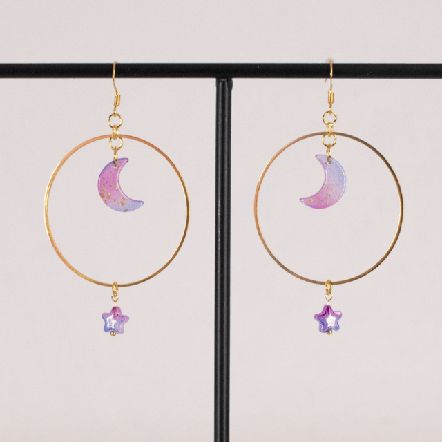Astéria - Boucles d'oreilles dorées