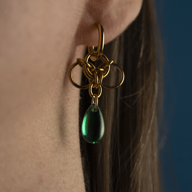 Mórrígan - Boucles d'oreilles dorées