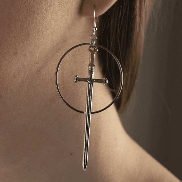 Athéna - Boucles d&#039;oreilles argentées