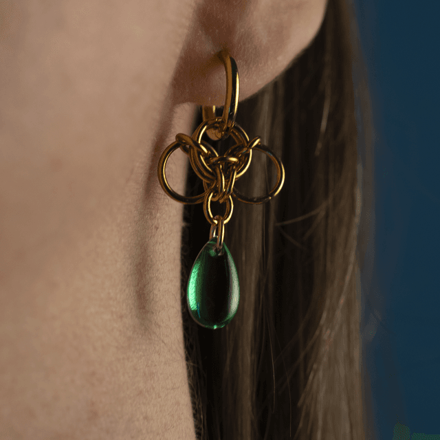 Mórrígan - Boucles d&#039;oreilles dorées