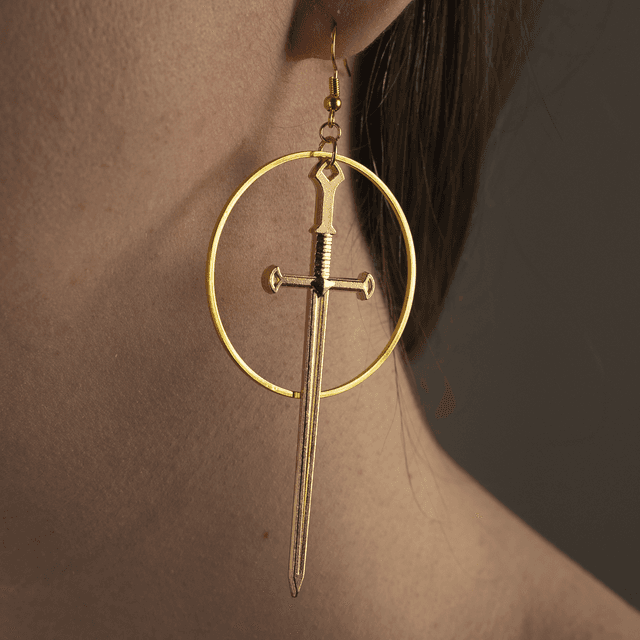 Athéna - Boucles d&#039;oreilles dorées